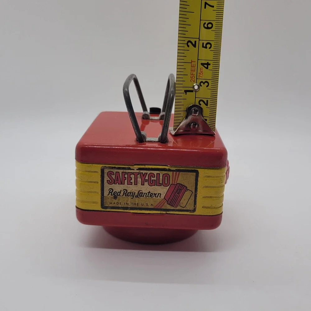 Vintage Safety-Glo Red Ray Lantern Flashlight Metal Emergency Light WORKS